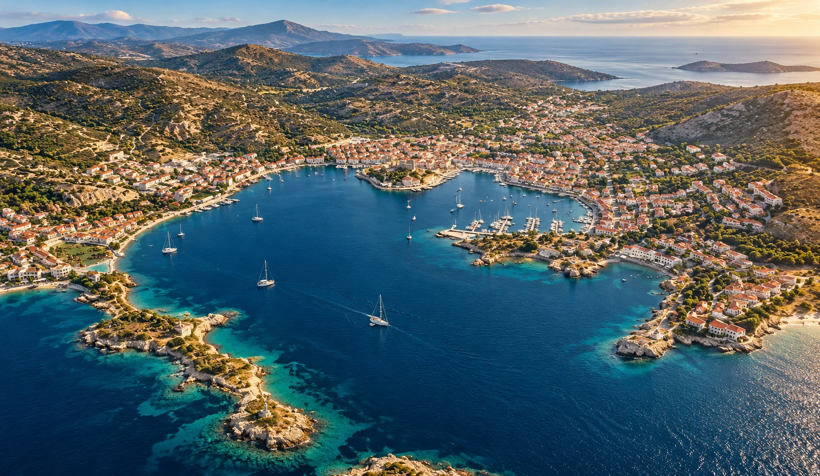 Foça, havadan kıyı görünümü